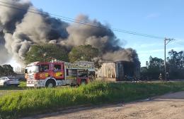 Se incendio el depósito de colectivos de Daniel Martí