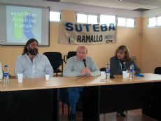 Baradel, Santalla e Isarra en la apertura de la jornada. 
