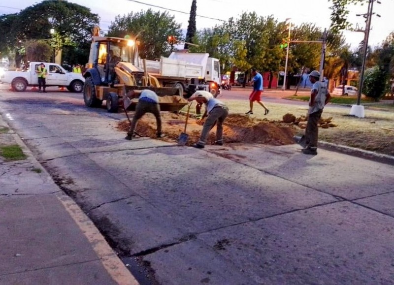 Cuadrilla en plena labor.