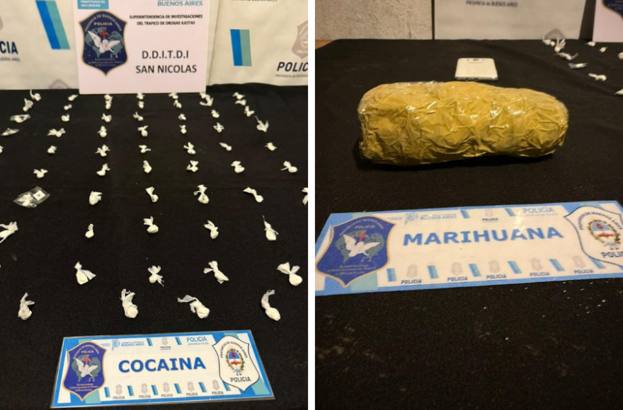 Se secuestraron más de 70 envoltorios de cocaína ya fraccionados para su inmediata venta.