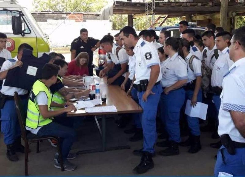 Acto en el Cuartel de Bomberos de San Nicolás.