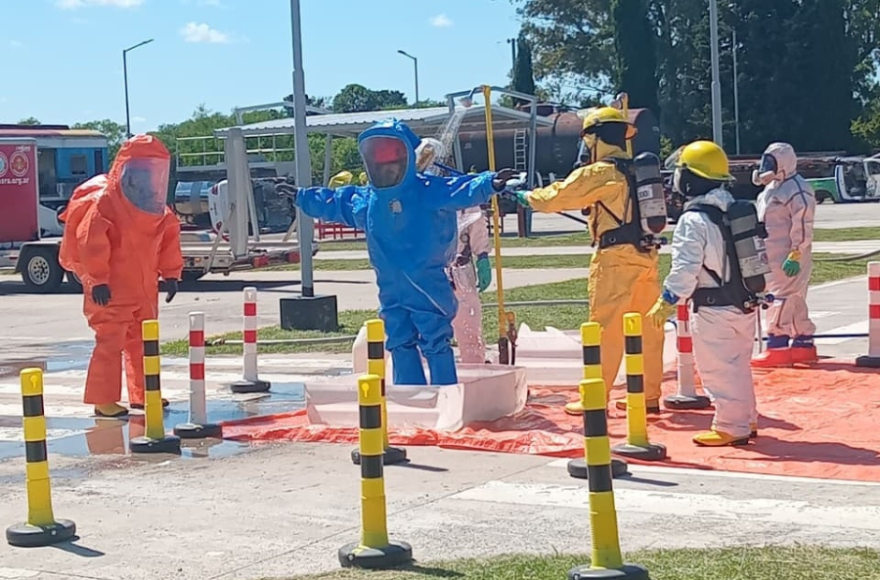 Participaron integrantes del Cuerpo de Bomberos Voluntarios de Ramallo junto a efectivos de distintos cuarteles de la provincia.