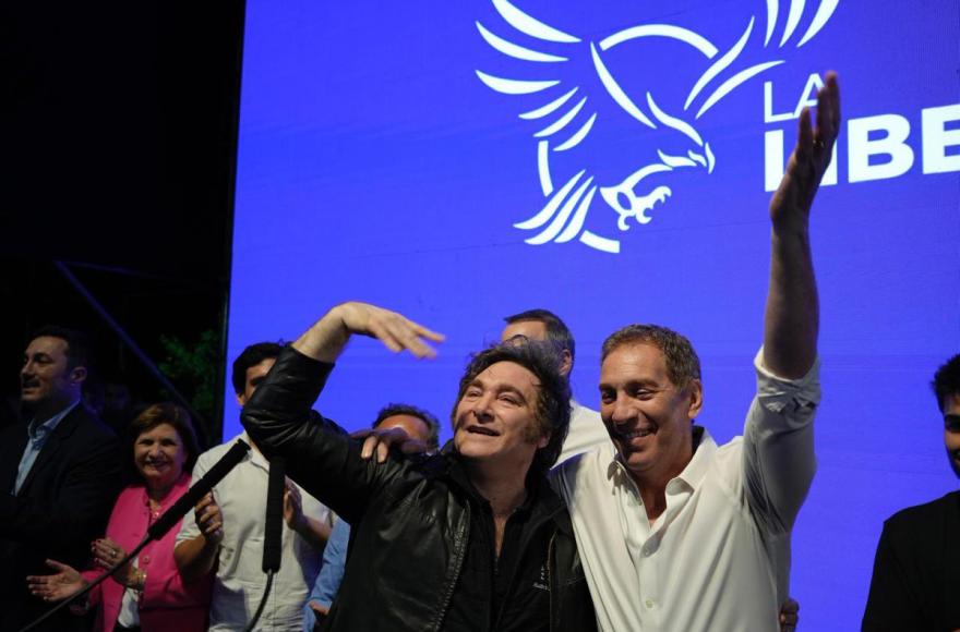 Javier Milei y Diego Santilli.