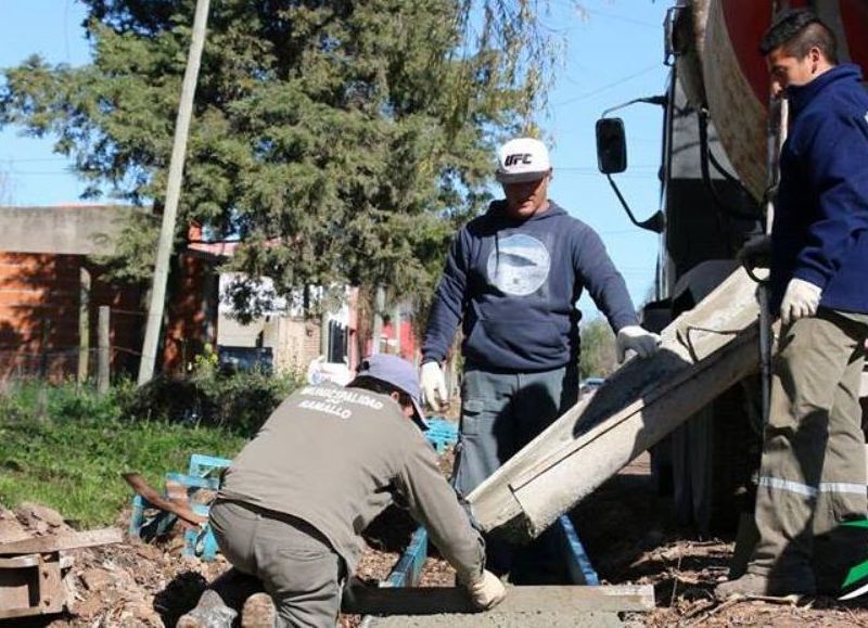 Trabajadores en plena labor.