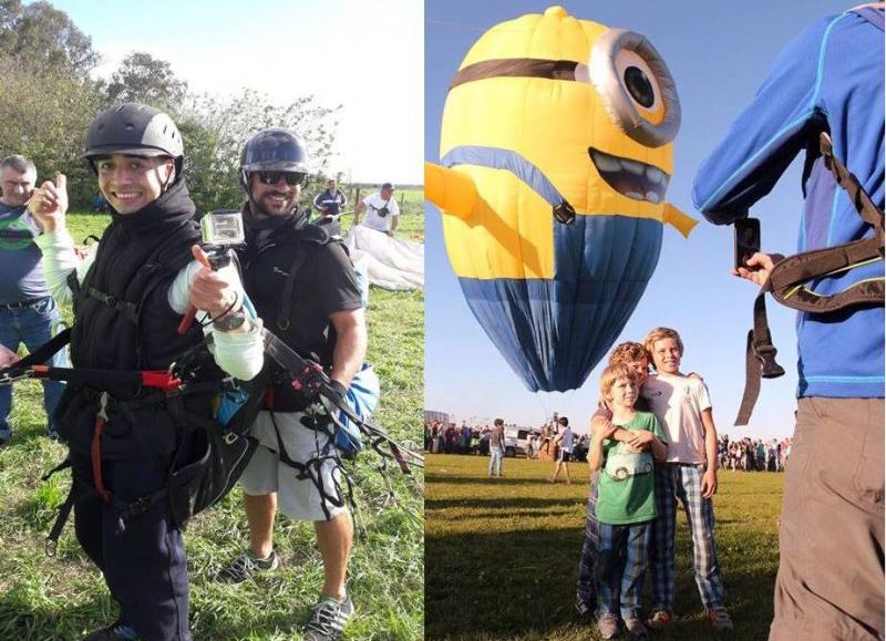 Se realizaron vuelos en parapentes y globos aerostáticos.