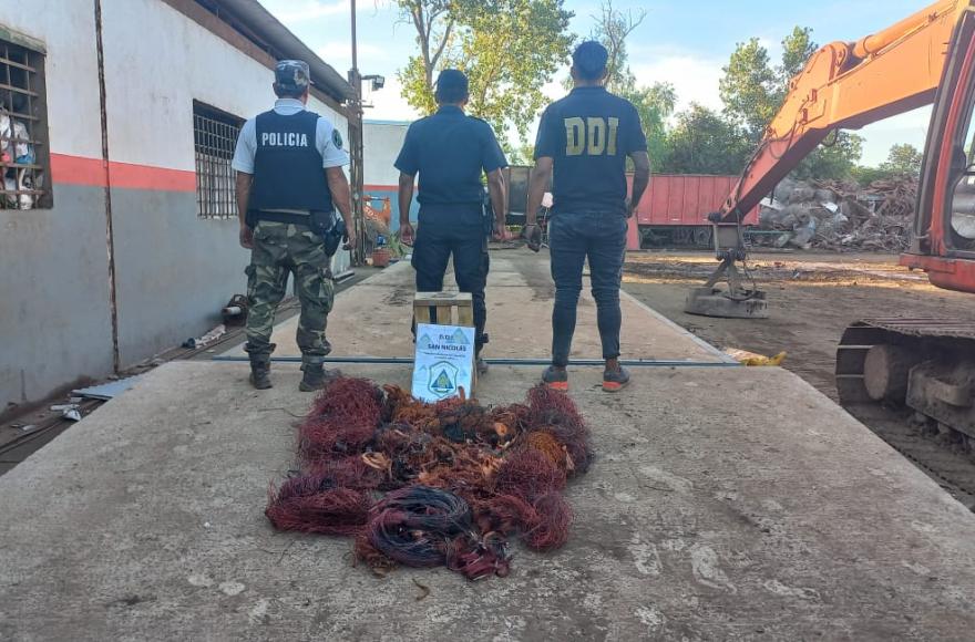 Secuestraron unos 45 kilos de cobre.