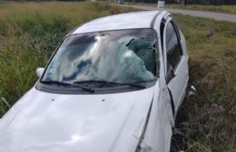 Un baño químico cayó sobre un auto en el Camino de la Costa