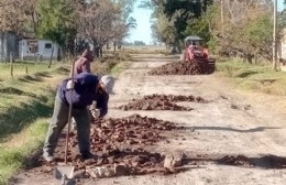 Reparación de calles en el Paraje Las Bahamas