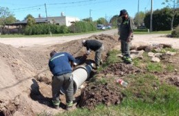 Obras de ensanche en calle Irigoyen