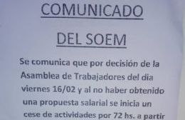 Paro de 72 horas del SOEM