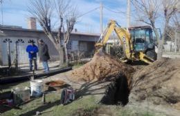 Obras de cloacas en Barrio Sur