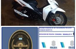 Recuperan moto robada