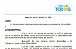 El Frente de Todos quiere saber qué paso con las motoguadañas del municipio