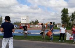 Protesta en el Camino de la Costa frente a la empresa PTP Group