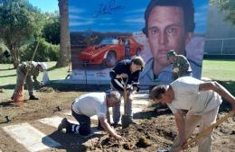 Todo listo para inaugurar el mural en homenaje a Juan María Traverso