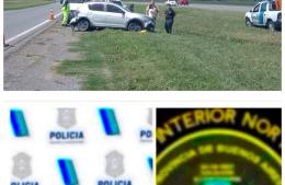 Un vehículo terminó en la banquina tras despiste en la Ruta 9